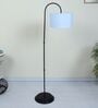 Downlighter Modern Black Iron Base Floor Lamps Skyblue Cotton Shade