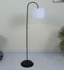 Downlighter Modern Black Iron Base Floor Lamps Skyblue Cotton Shade