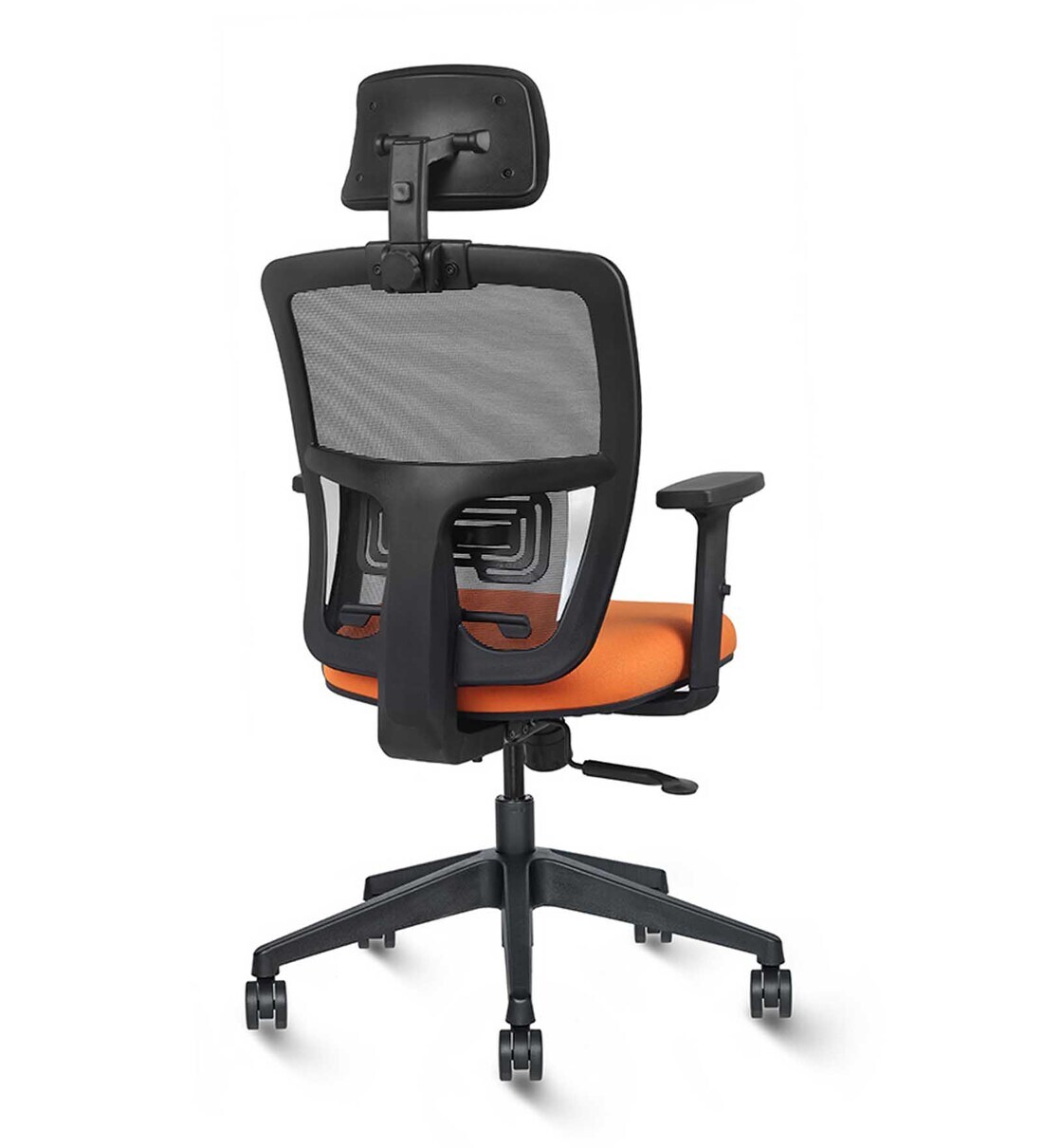 Buy Draco High Back Office Chair in Black & Orange Colour by Wakefit