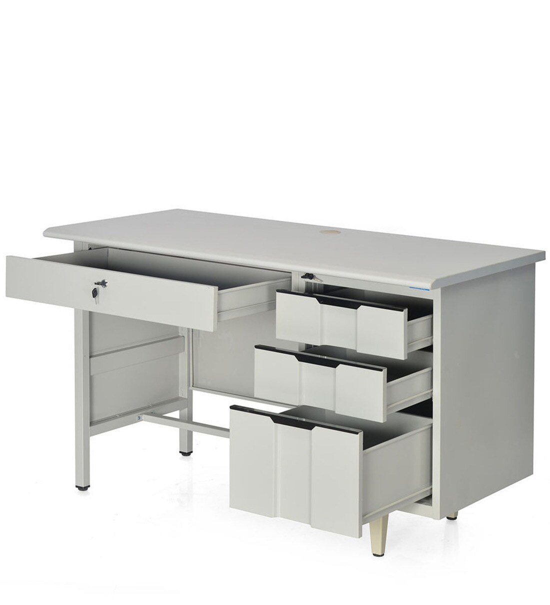 Buy Dream Office Table with wide drawer in Grey Colour by Nilkamal