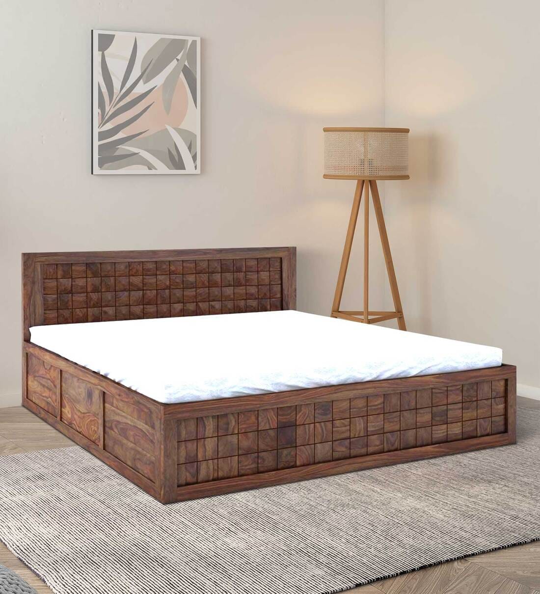 Buy Dreamer Sheesham Wood Queen Size Bed In Teak Finish With Drawer Storage At 42 Off By 8353