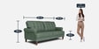 Dreamer Fabric 3 Seater Sofa in Omega Green Colour
