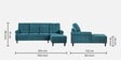 Dreamer Fabric LHS Sectional Sofa In Malibu Green Colour
