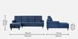 Dreamer Fabric RHS Sectional Sofa In Cobalt Blue Colour