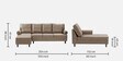 Dreamer Fabric RHS Sectional Sofa In Mocha Brown Colour