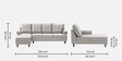 Dreamer Fabric RHS Sectional Sofa In White Colour