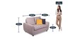 Droopy 2 Seater Sofa in Light Grey Colour