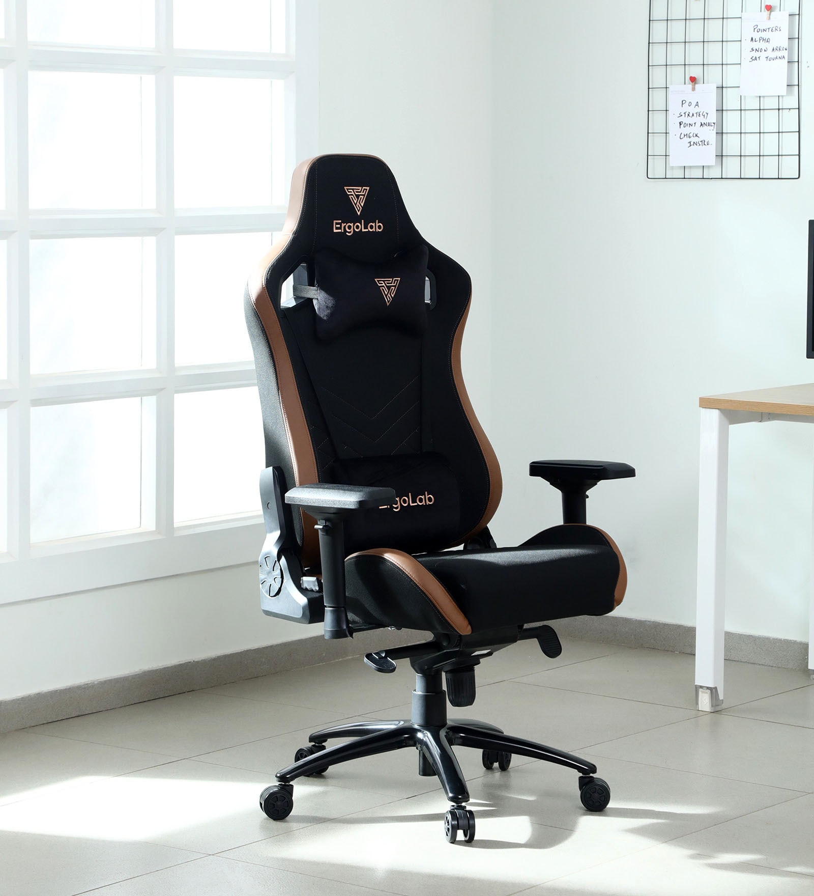 Dragon Fabric Gaming Chair in Tan Colour