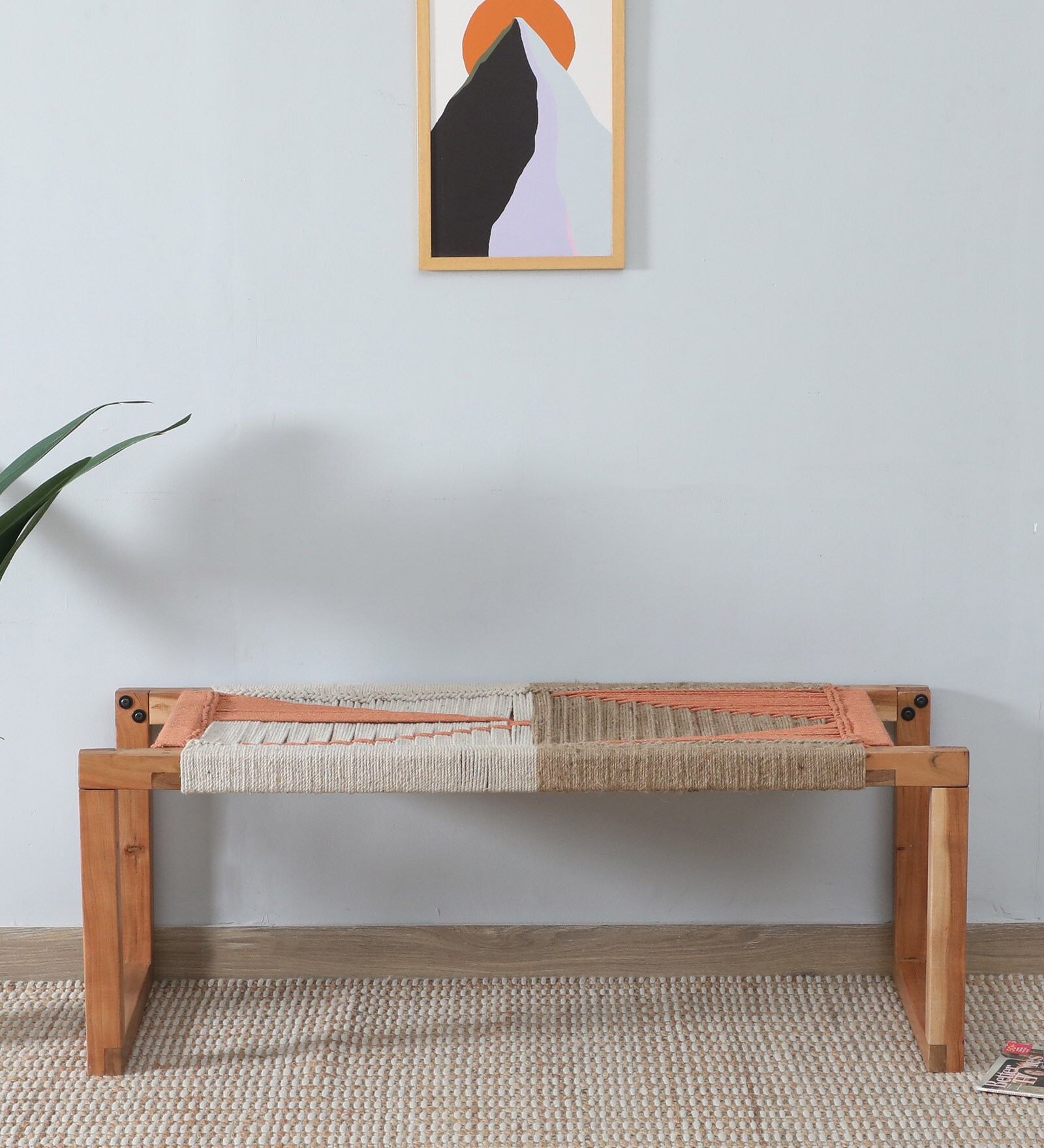 Draper Acacia Wood 2 Seater Bench In Natural Finish
