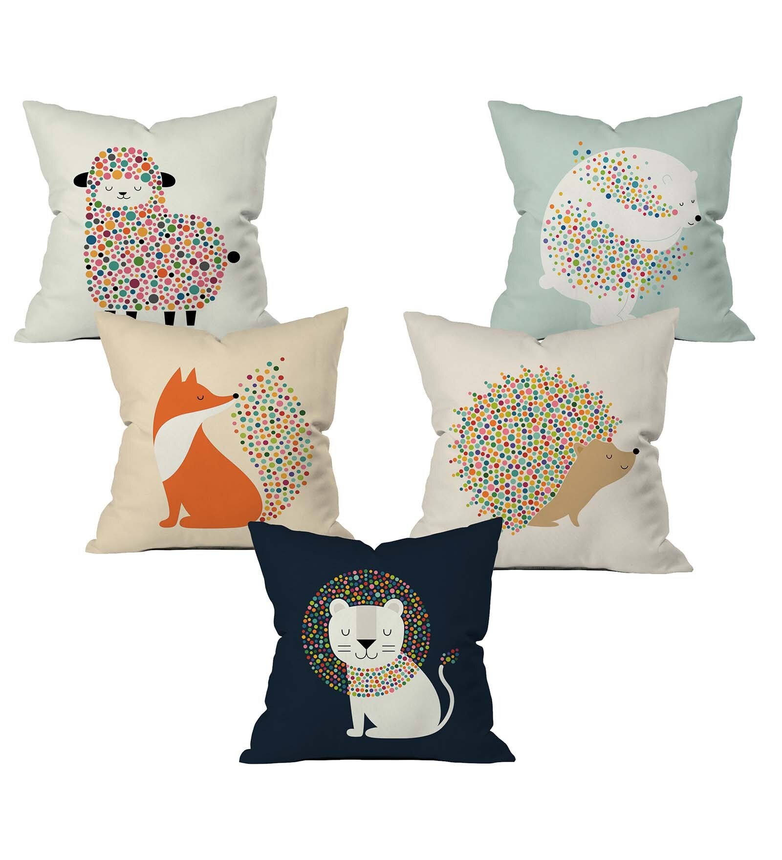 Dreams Animals Cushion Cover Set of 5