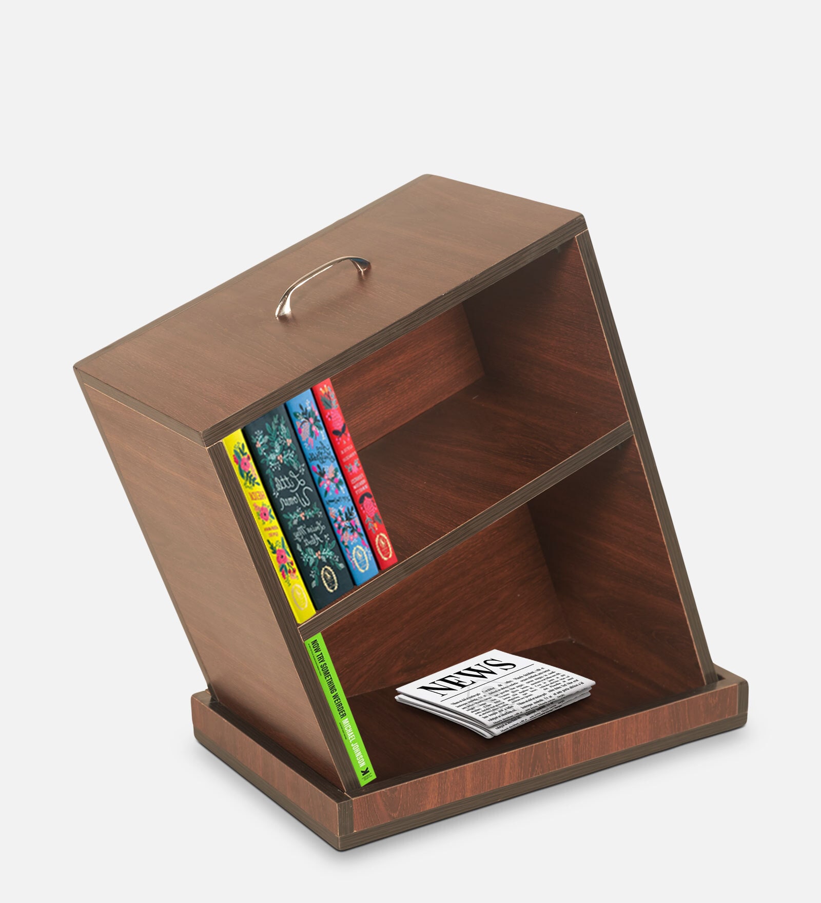 Drowning Shelf Large Side Table In Brown Teak Finish Drowning Shelf Large Side Table In Brown Teak Finish