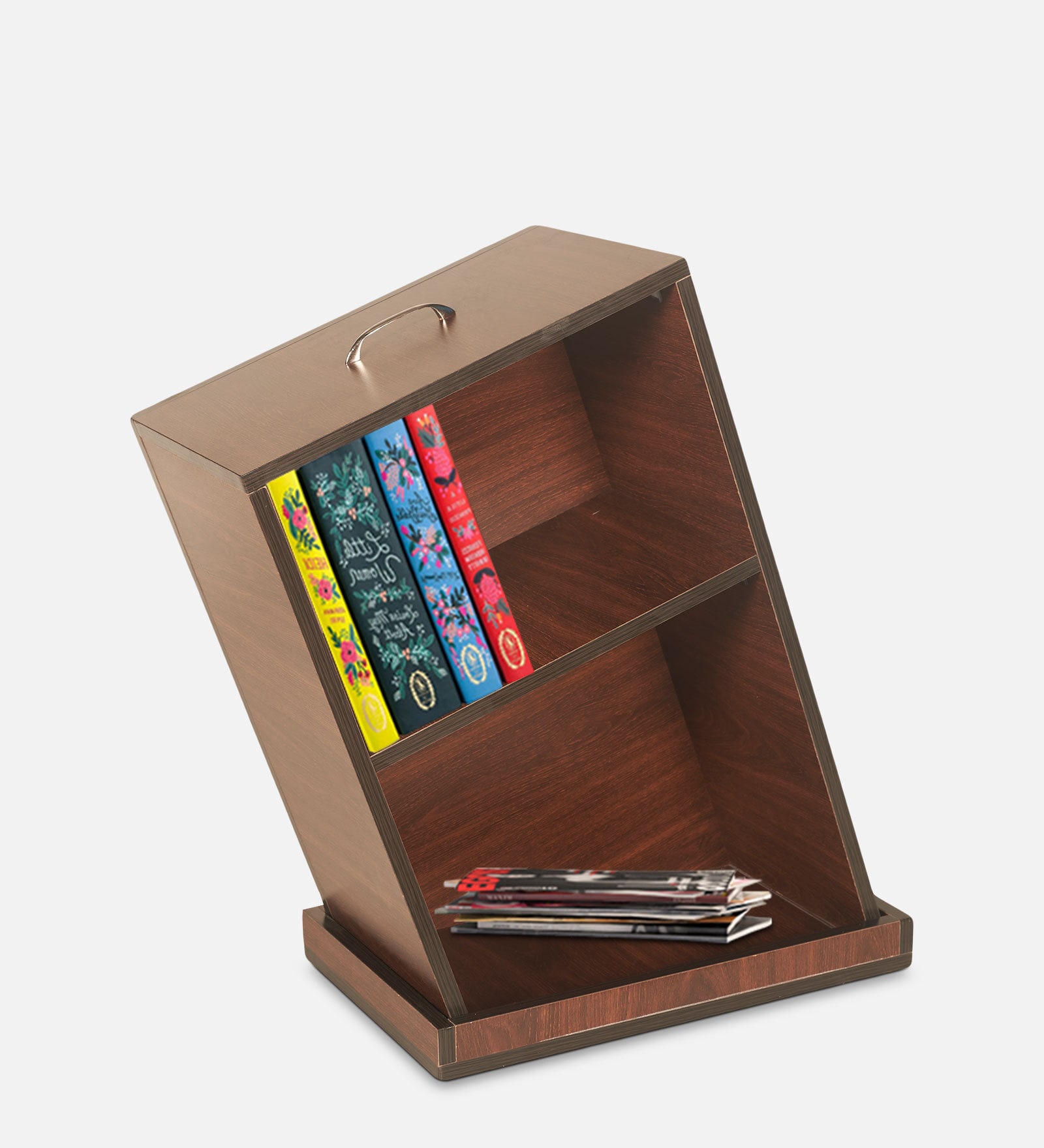 Drowning Shelf Medium Side Table In Brown Teak Finish Drowning Shelf Medium Side Table In Brown Teak Finish