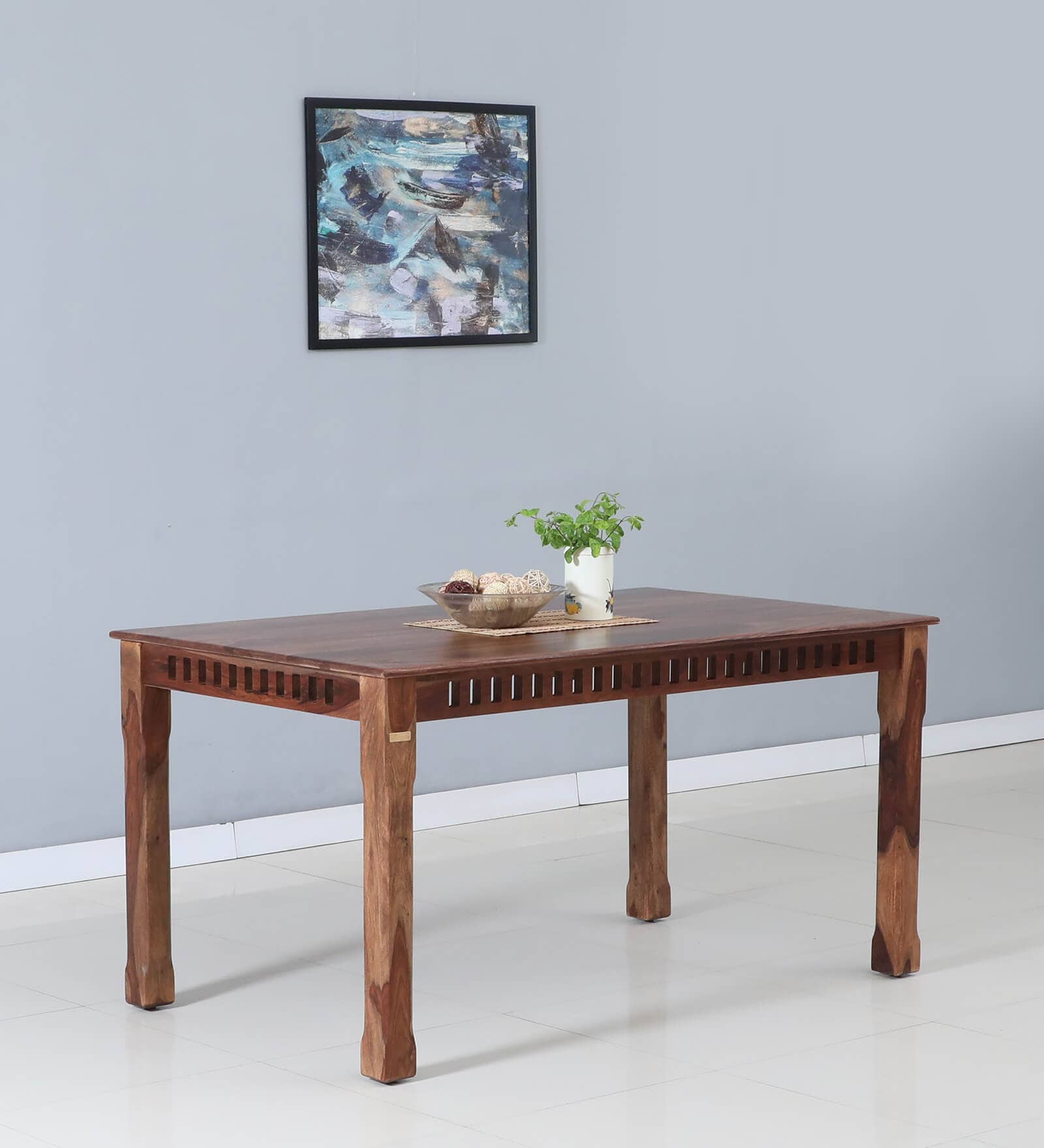 Buy Drusilla Sheesham Wood 6 Seater Dining Table In Scratch Resistant ...