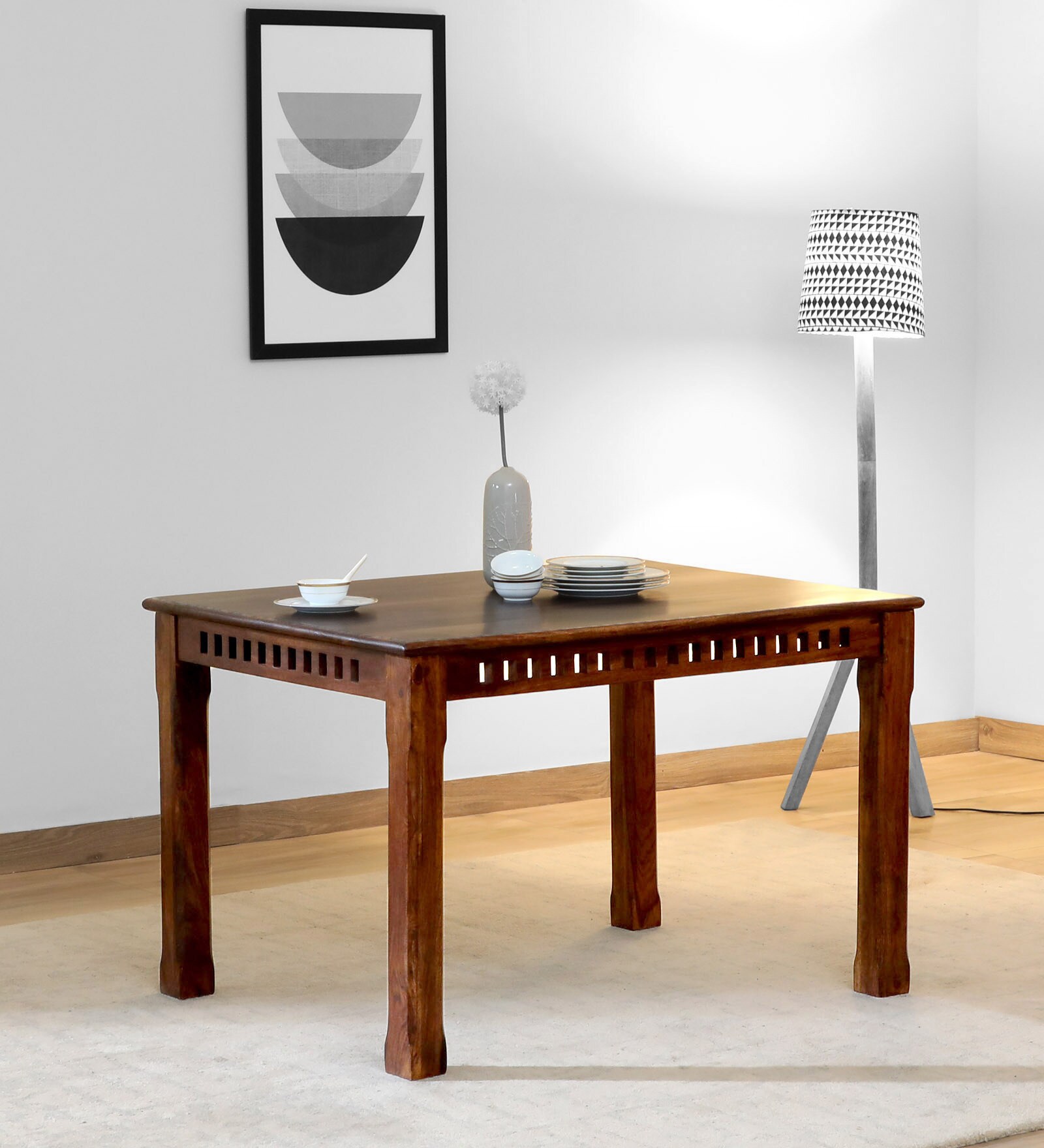 Buy Drusilla Sheesham Wood 4 Seater Dining Table In Scratch Resistant ...