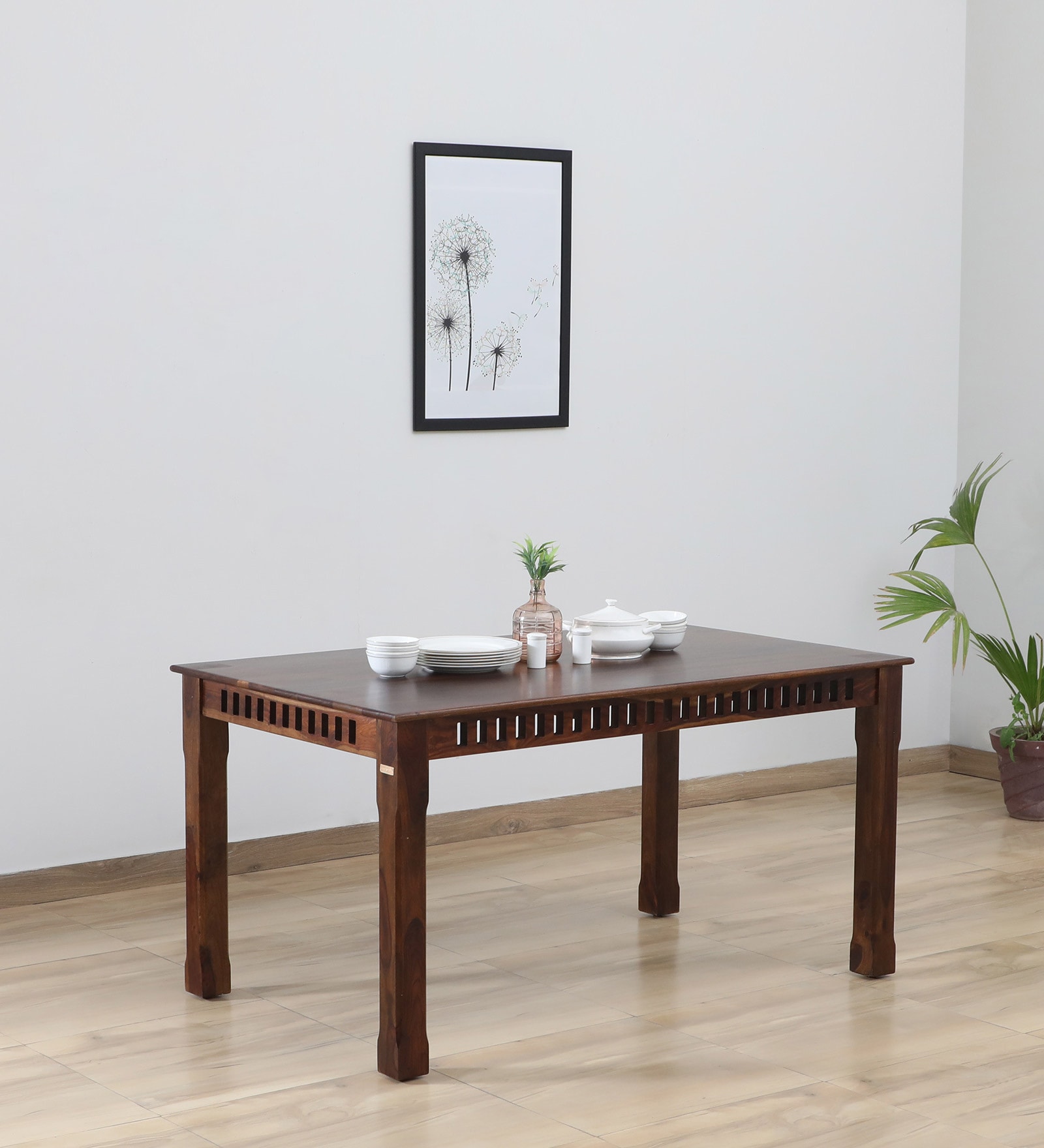 Buy Drusilla Sheesham Wood 6 Seater Dining Table In Scratch Resistant ...