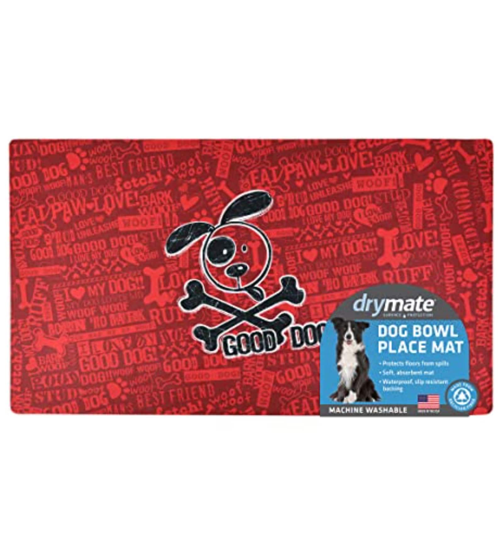 Cross Bones Red & Black Fabric Pet Mat