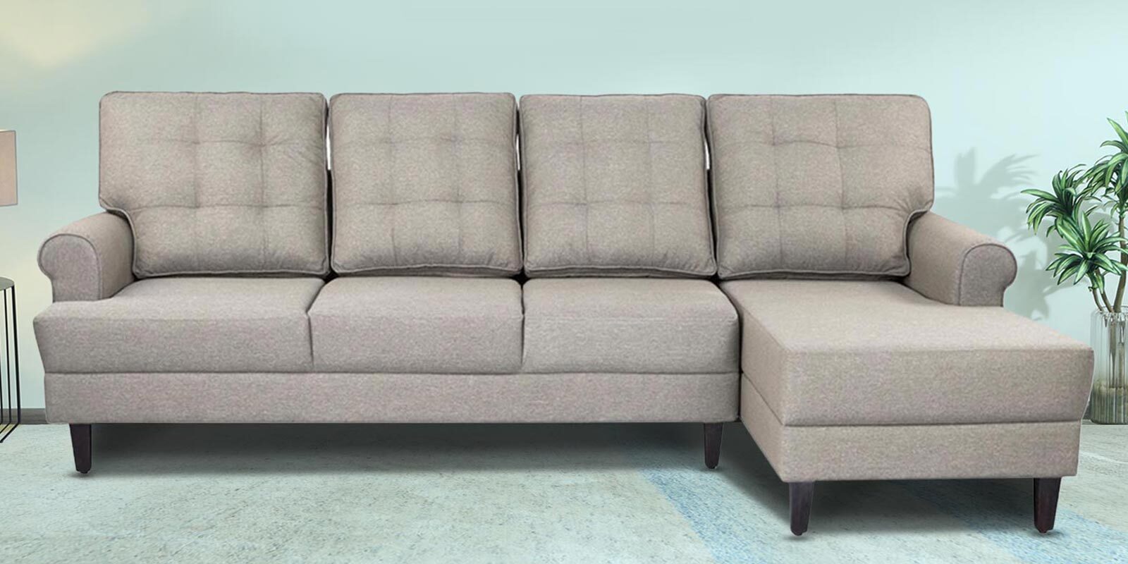 Buy Dreamer Fabric LHS Sectional Sofa In Taupe Colour at 16% OFF by ...