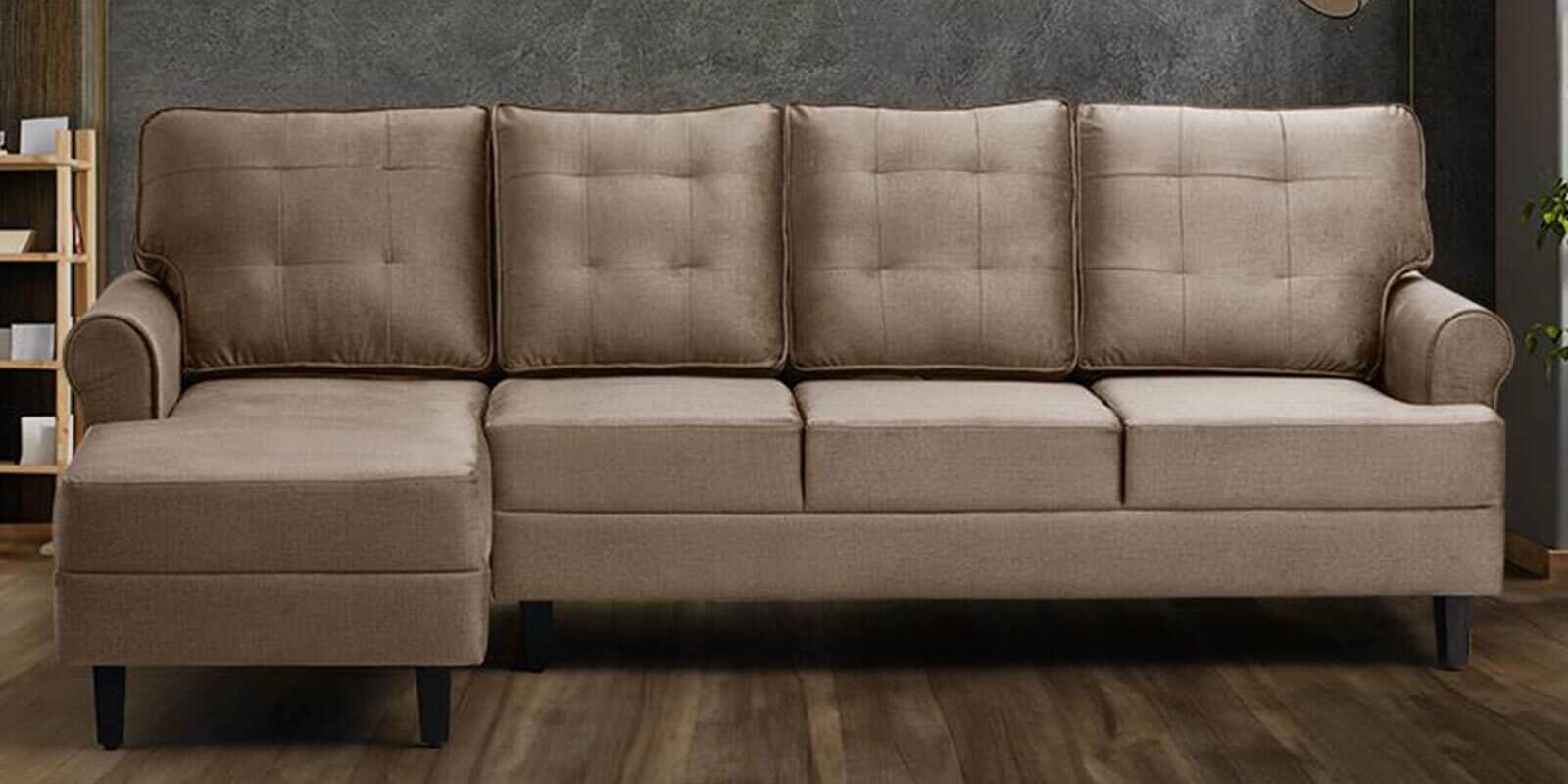 Dreamer Fabric RHS Sectional Sofa In Mocha Brown Colour