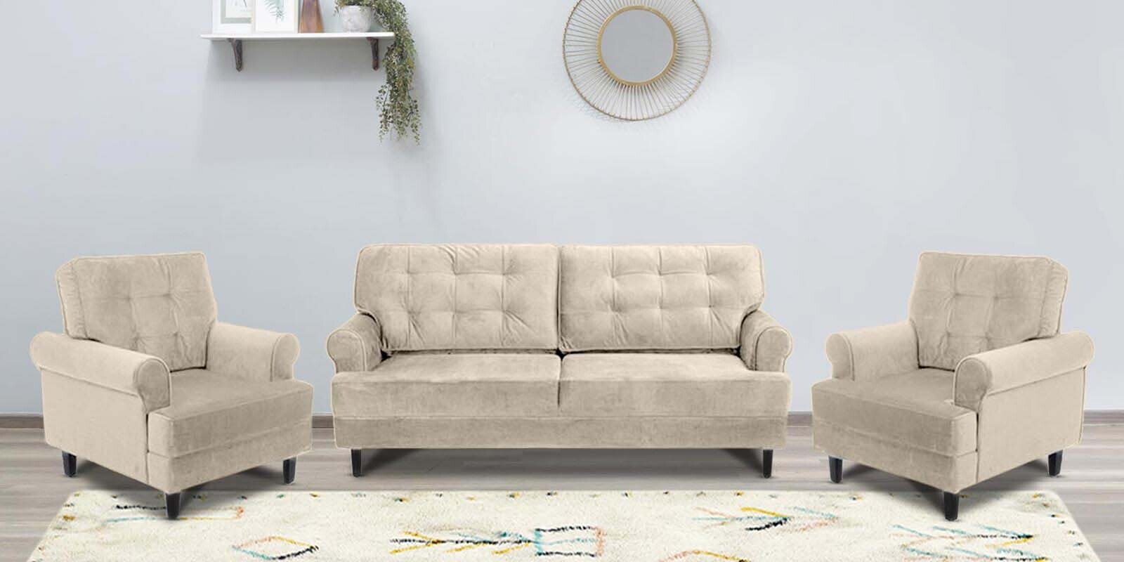 Buy Dreamer Fabric Sofa Set (3+1+1) In Beige Colour at 30% OFF by ...