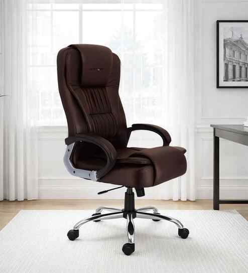 Dragon Leatherette HB Executive Chair In Brown Colour