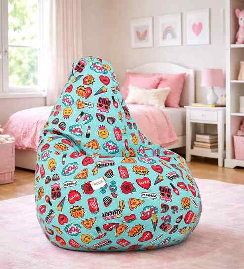 Drama Queen Classic Xxl Bean Bag With Beans In Multi Colour