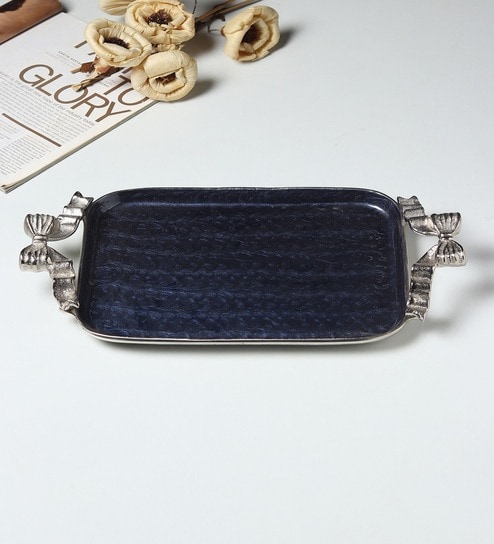 de maison decor Blue Aluminium Dravelion Blue Pearl Small Tray-picture-23
