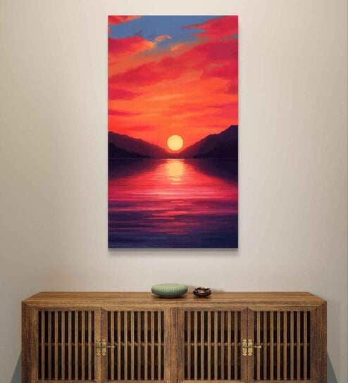 Dreamy Sunset 16inx20in Gallery Wrap Canvas Painting for Living Room