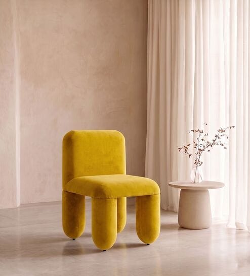 Dreoven Sculpt Lounge Chair In Yellow Colour