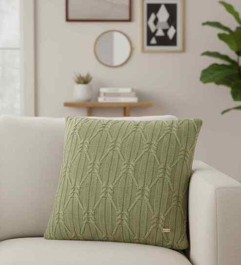 Dried Herb 100% Cotton Holly16X16 Inches Knitted Cushion Cover