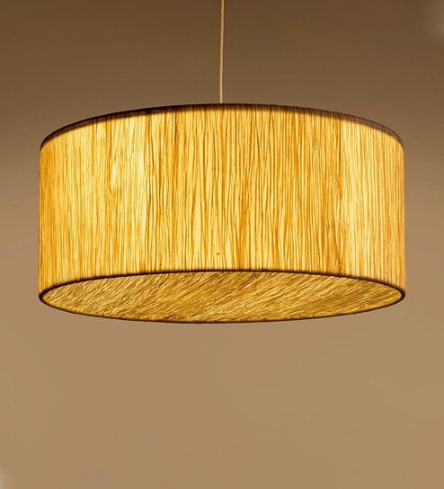 Drum (Large) Stainless Steel & Banana Fibre Pendant Hanging Light