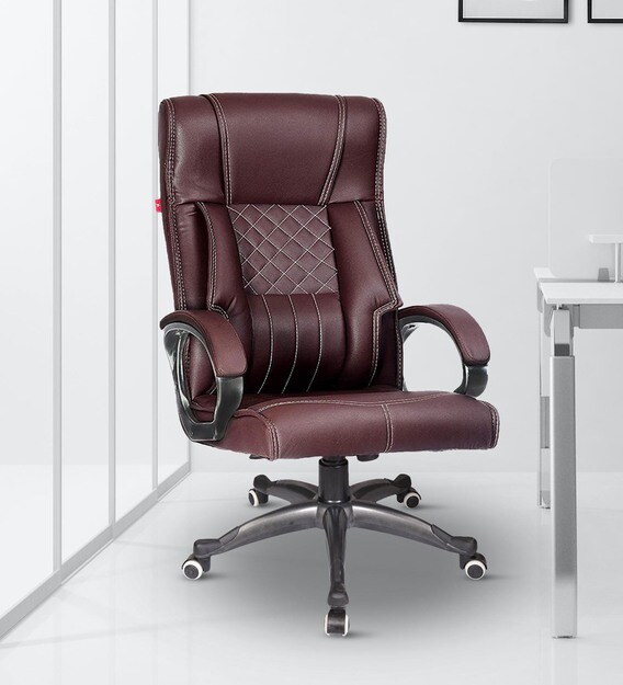 Buy Drake High Back Executive Chair In Brown Colour By Rose Furniture Online High Back Executive Chairs Chairs Furniture Pepperfry Product