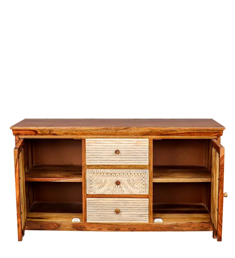 Buy Dravidian Sheesham Wood Sideboard in Teak Finish by Fabuliv Online
