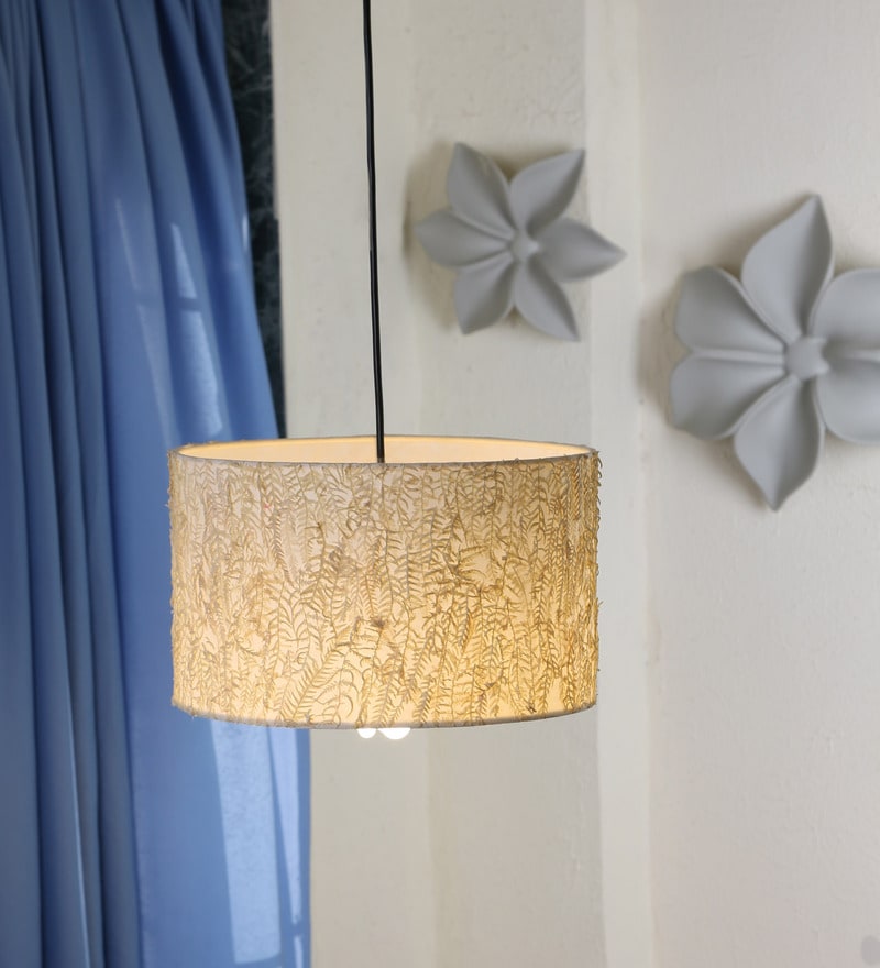 Buy Dianth Beige Fabric Hanging Lights CasaCraft By Pepperfry Online