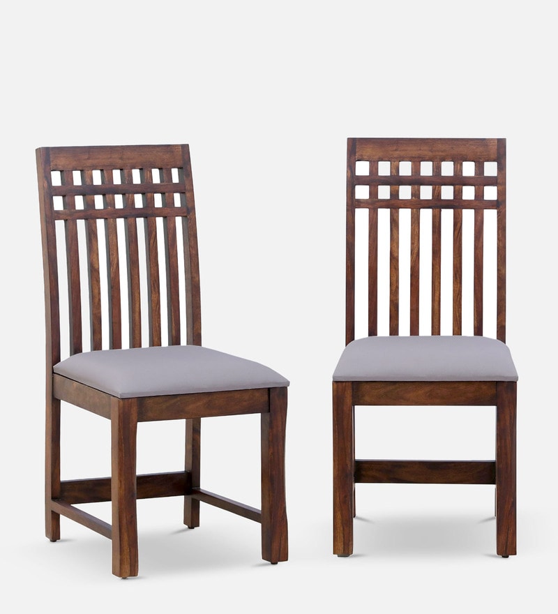 set of two wooden chairs