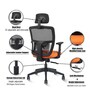Draco High Back Ergonomic Chair in Black & Orange Colour