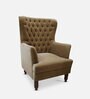 Dracut Fabric Wing Chair in Fawn Brown Colour