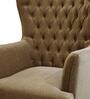 Dracut Fabric Wing Chair in Fawn Brown Colour