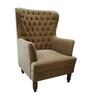 Dracut Fabric Wing Chair in Fawn Brown Colour