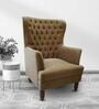 Dracut Fabric Wing Chair in Fawn Brown Colour