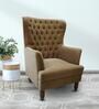 Dracut Fabric Wing Chair in Fawn Brown Colour