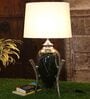Dragon Egg Table Lamp with Tapered White  Lampshade