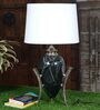 Dragon Egg Table Lamp with Tapered White  Lampshade