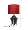 Dragon Egg Table Lamp with Velvet fabric Tapered Rust colour  Lampshade