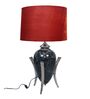Dragon Egg Table Lamp with Velvet fabric Tapered Rust colour  Lampshade