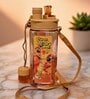 Dragon Printed Plastic Water Bottle with Straw & Strap, 600 ml