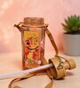 Dragon Printed Plastic Water Bottle with Straw & Strap, 600 ml