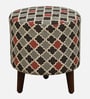 Drake Fabric Seating Stool In Provincial Teak Finish
