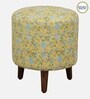 Drake Fabric Seating Stool In Provincial Teak Finish
