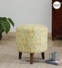 Drake Fabric Seating Stool In Provincial Teak Finish