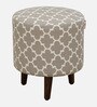 Drake Fabric Seating Stool In Provincial Teak Finish